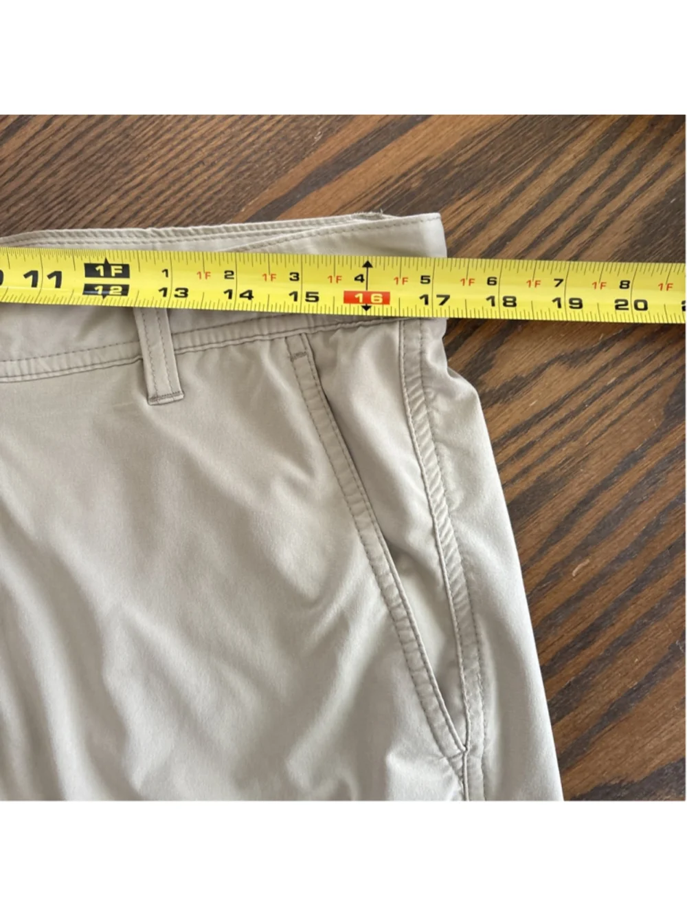 FootJoy Mens Size 35 Khaki 9" Flat Front Performance Golf Stretch Tech Shorts - Picture 5 of 8